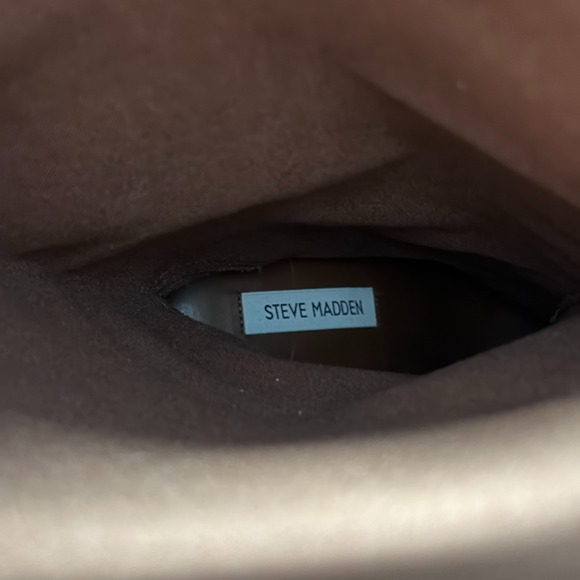 Steve Madden Handles Boots Women's 8-1/2 Brown Leather Heels Knee-High Luxury - Picture 8 of 14